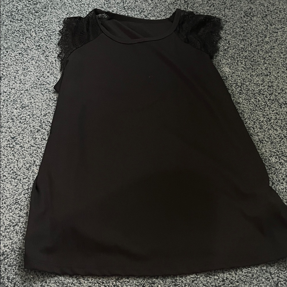 Black Lace Sleeve Top